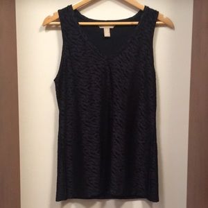Midnight Blue Textured Sleeveless Top Banana Republic Size Small